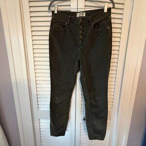 We the Free women's corduroy pants 29 green button fly cotton